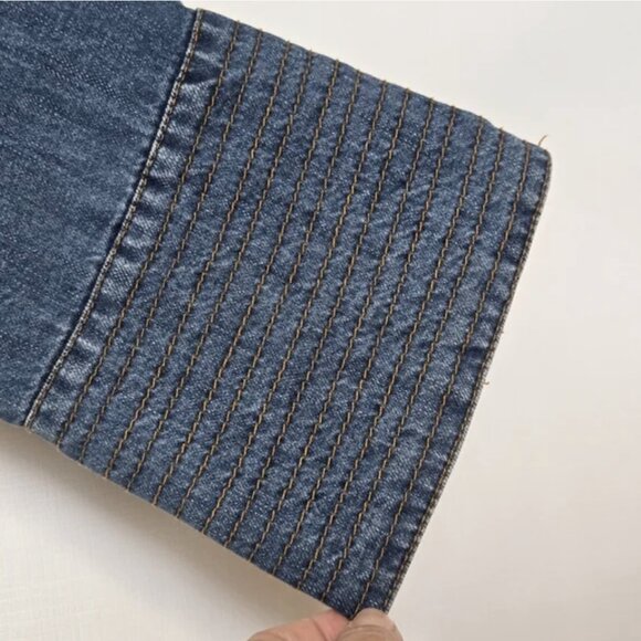 FREE PEOPLE 'DREAMING OF DENIM' TUNIC TOP MINI DRESS BOHO WESTERN RODEO (M) - Picture 3 of 7